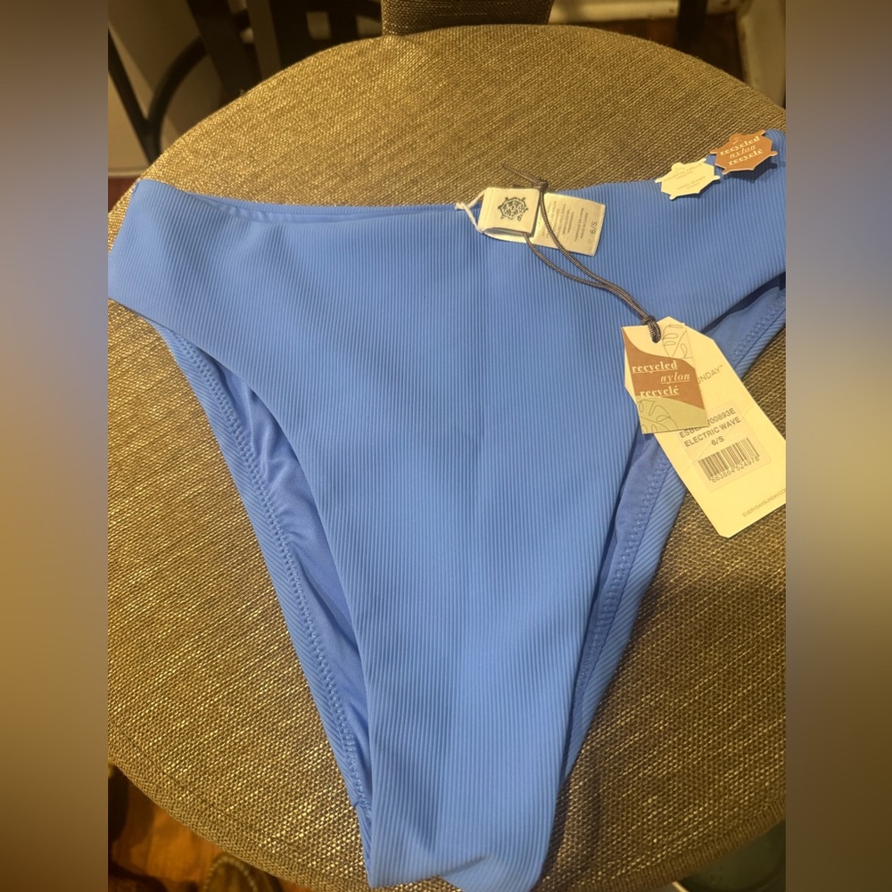 Classic High-Cut Blue Bikini Bottom